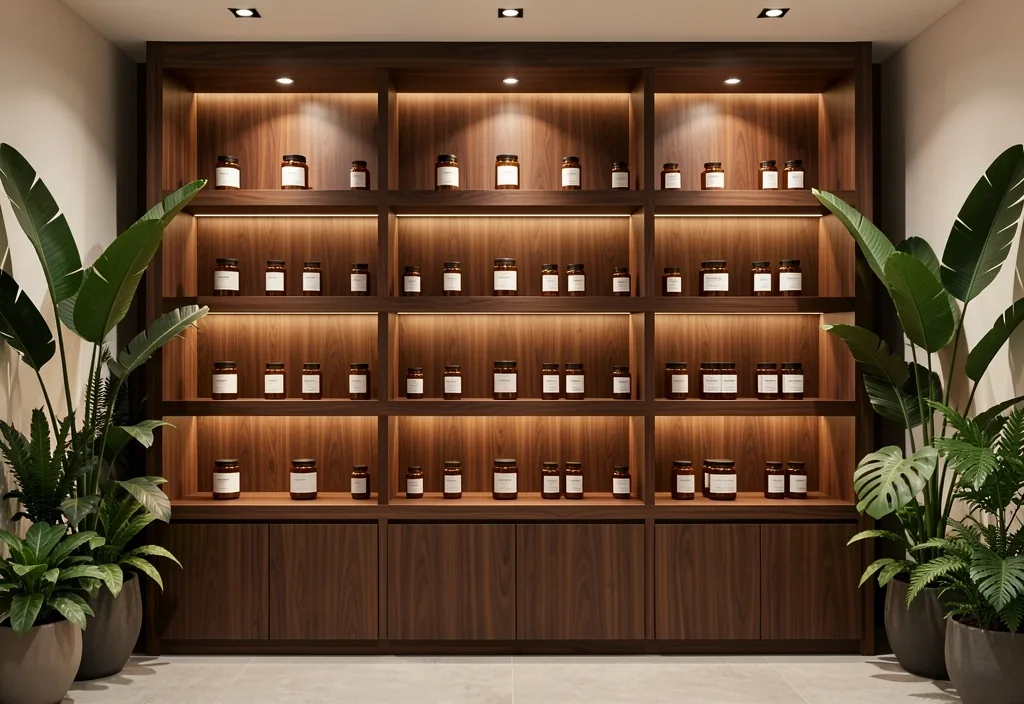VitalitasIndo Bali office interior with natural supplement products on display