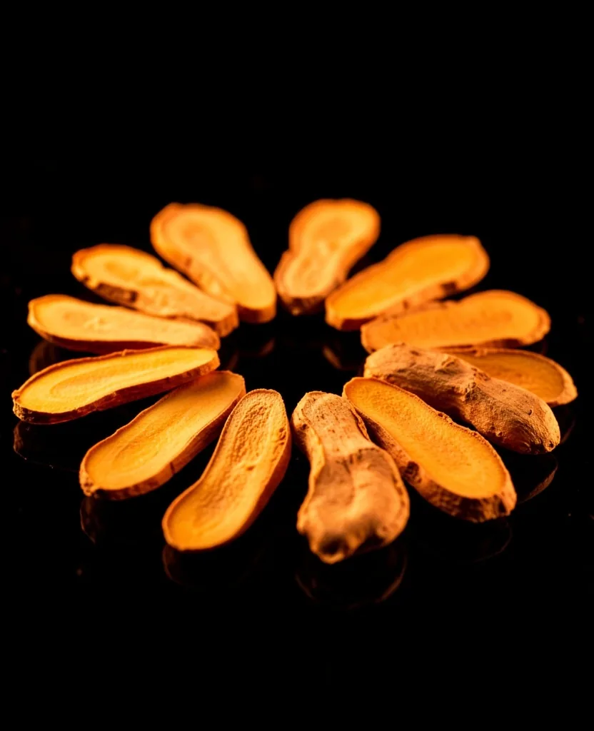 Dried ginger root botanical specimen